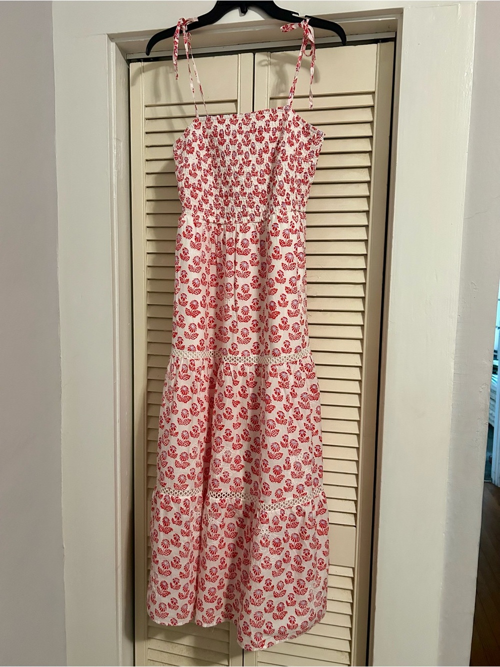 Roller Rabbit White Dress with Red Floral Print